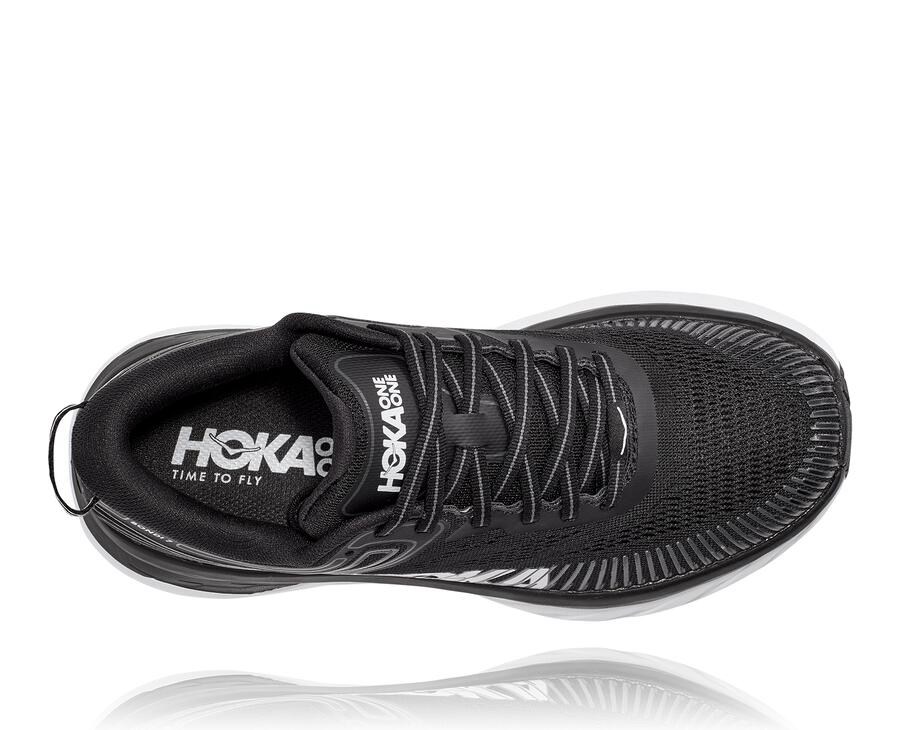 Tenis Hoka One One Feminino Pretas/Branco - Bondi 7 - 034-FPJCGZ